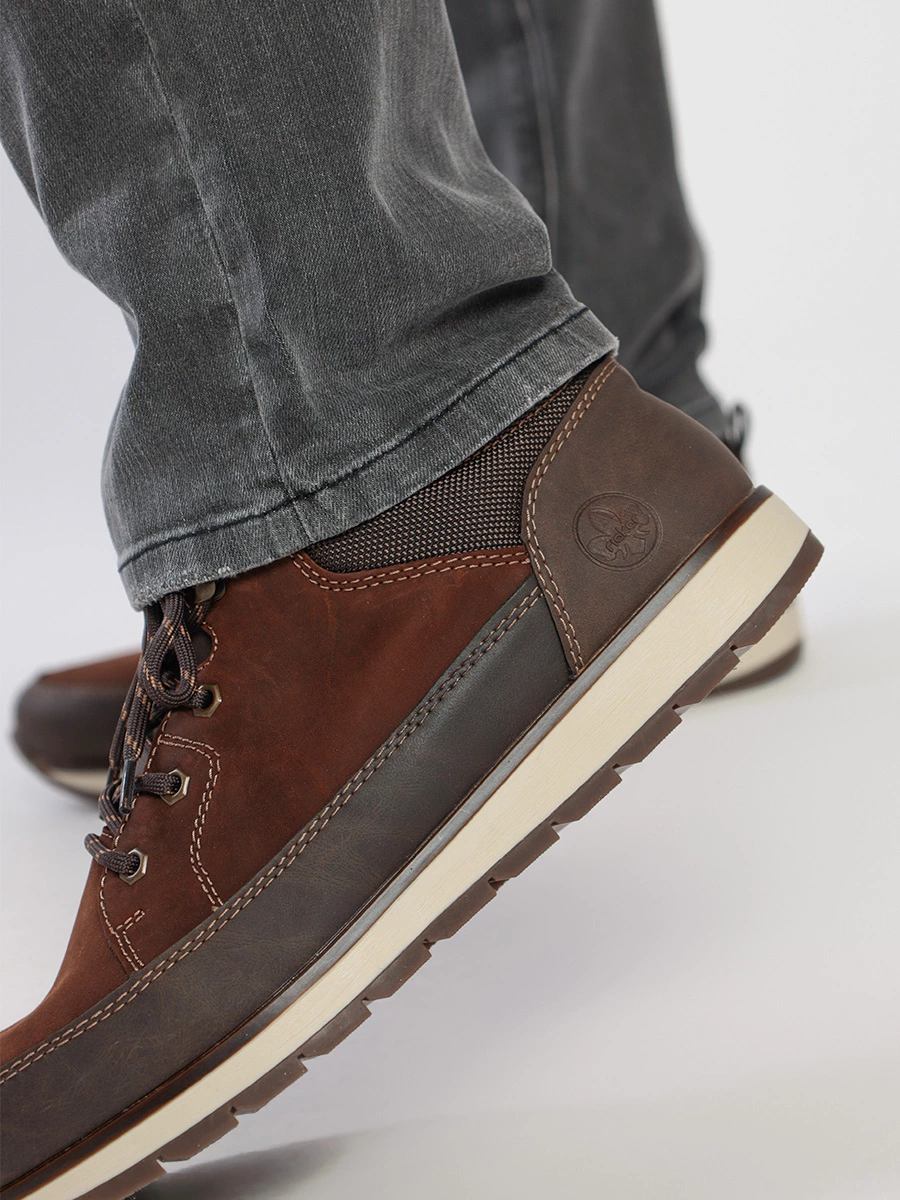 Ботинки коричневого цвета со шнуровкой и молнией